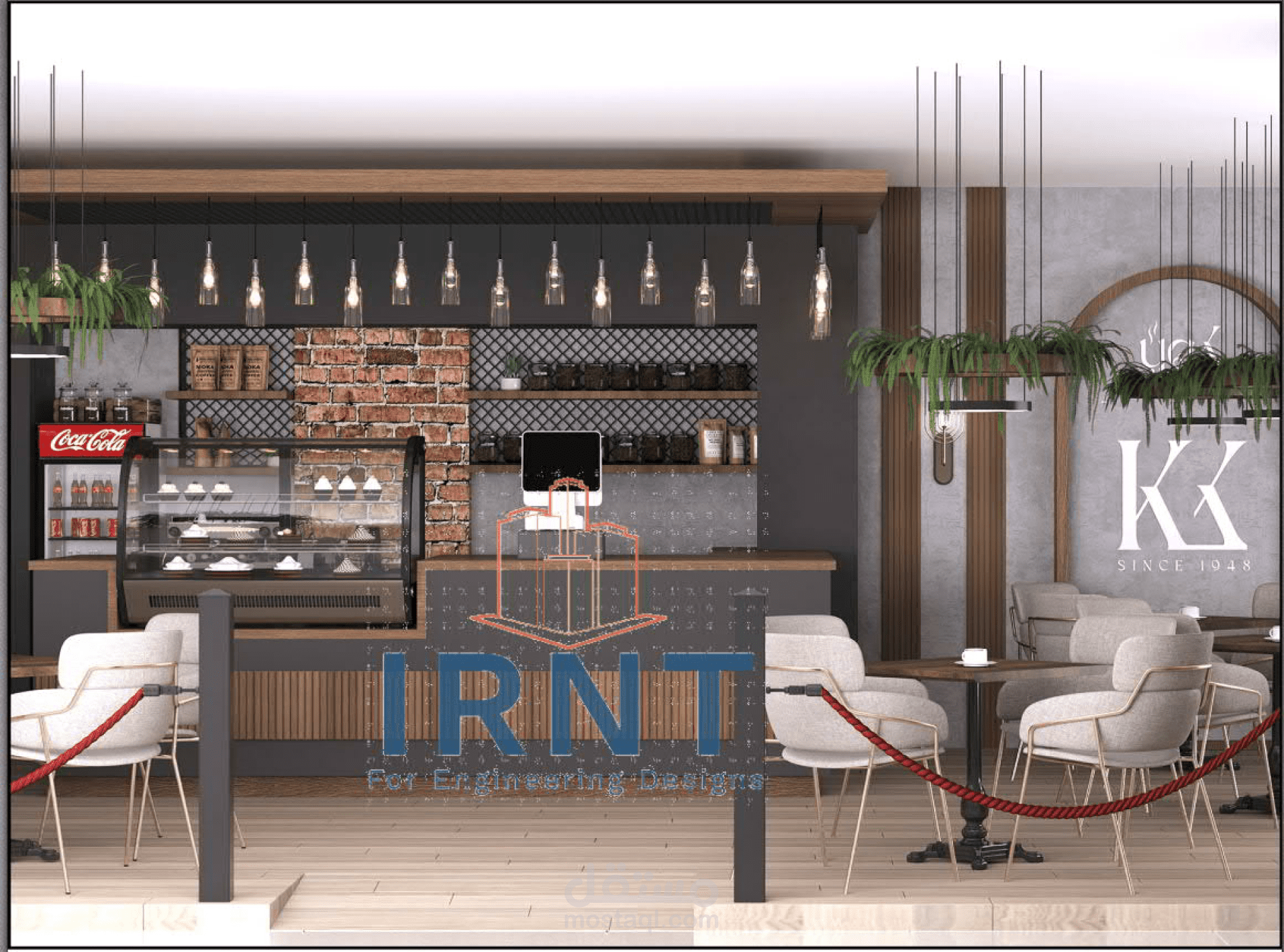 تصميم ديكور لكوفي شوب INTERIOR DESIGN