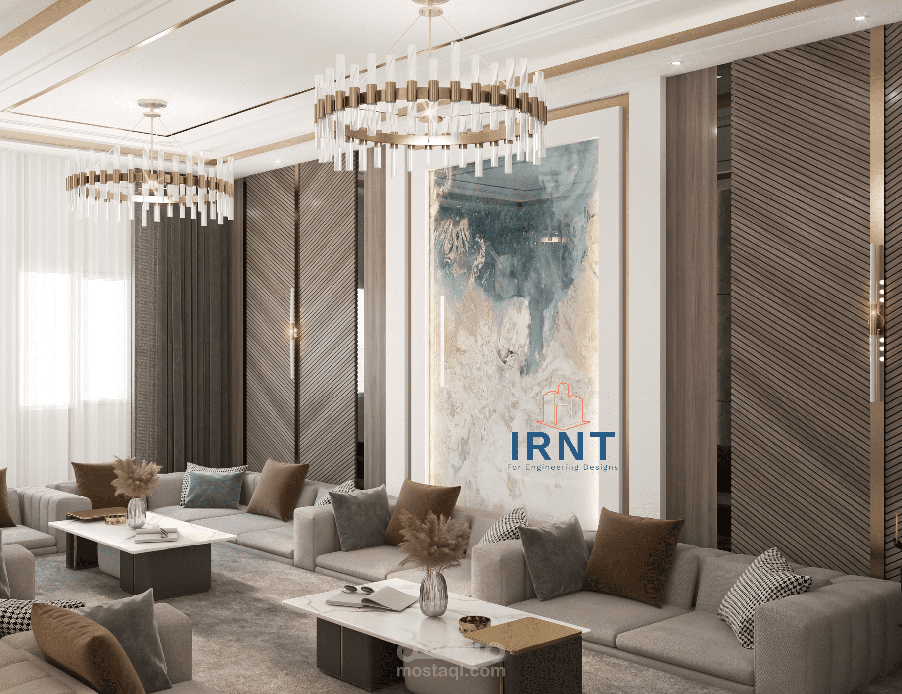 تصميم ديكور مجلس لفيلا بالرياض INTERIOR DESIGN OF MAJLIS