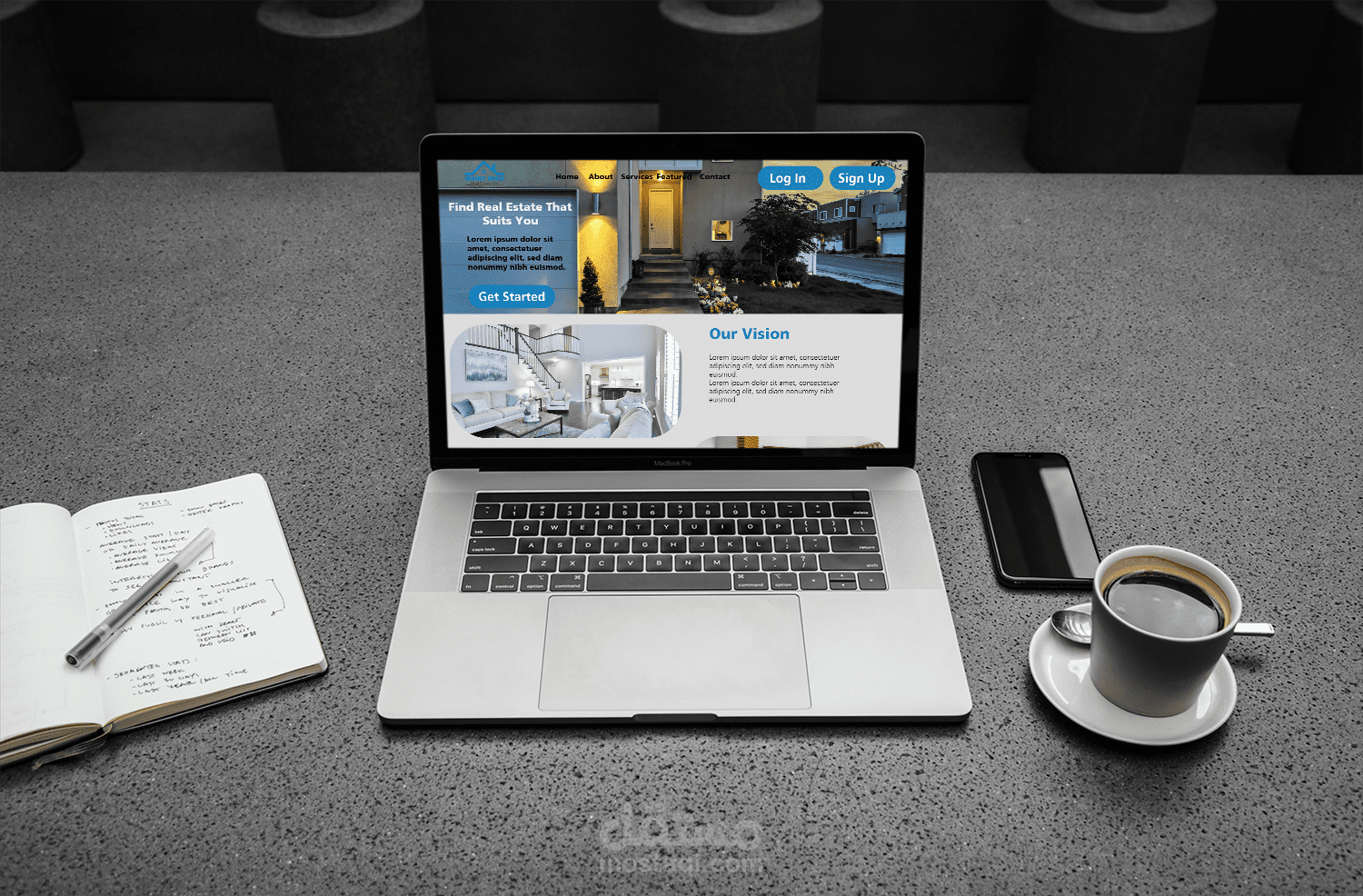 تصميم صفحة هبوط لشركة عقارات