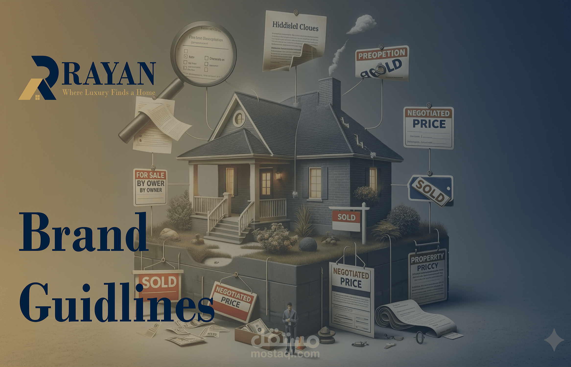 تصميم براند جايدلاين لشركة ريان العقارية