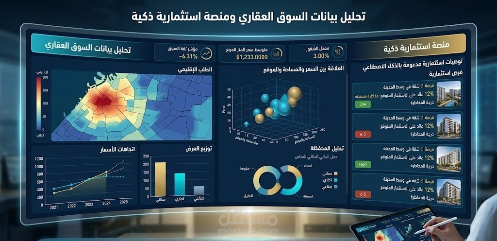 مشروع تحليل بيانات السوق العقاري وبناء منصة استثمارية ذكية