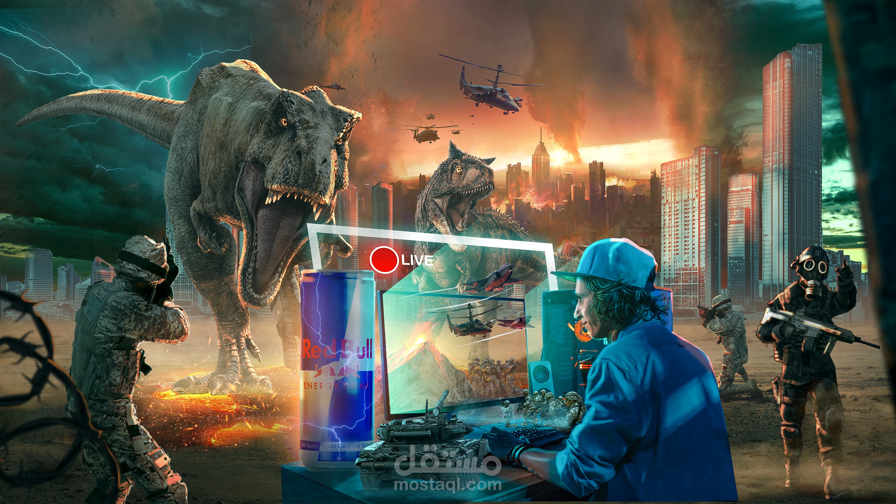 تصميم سوشيال ميدياا لشركه ريد بول