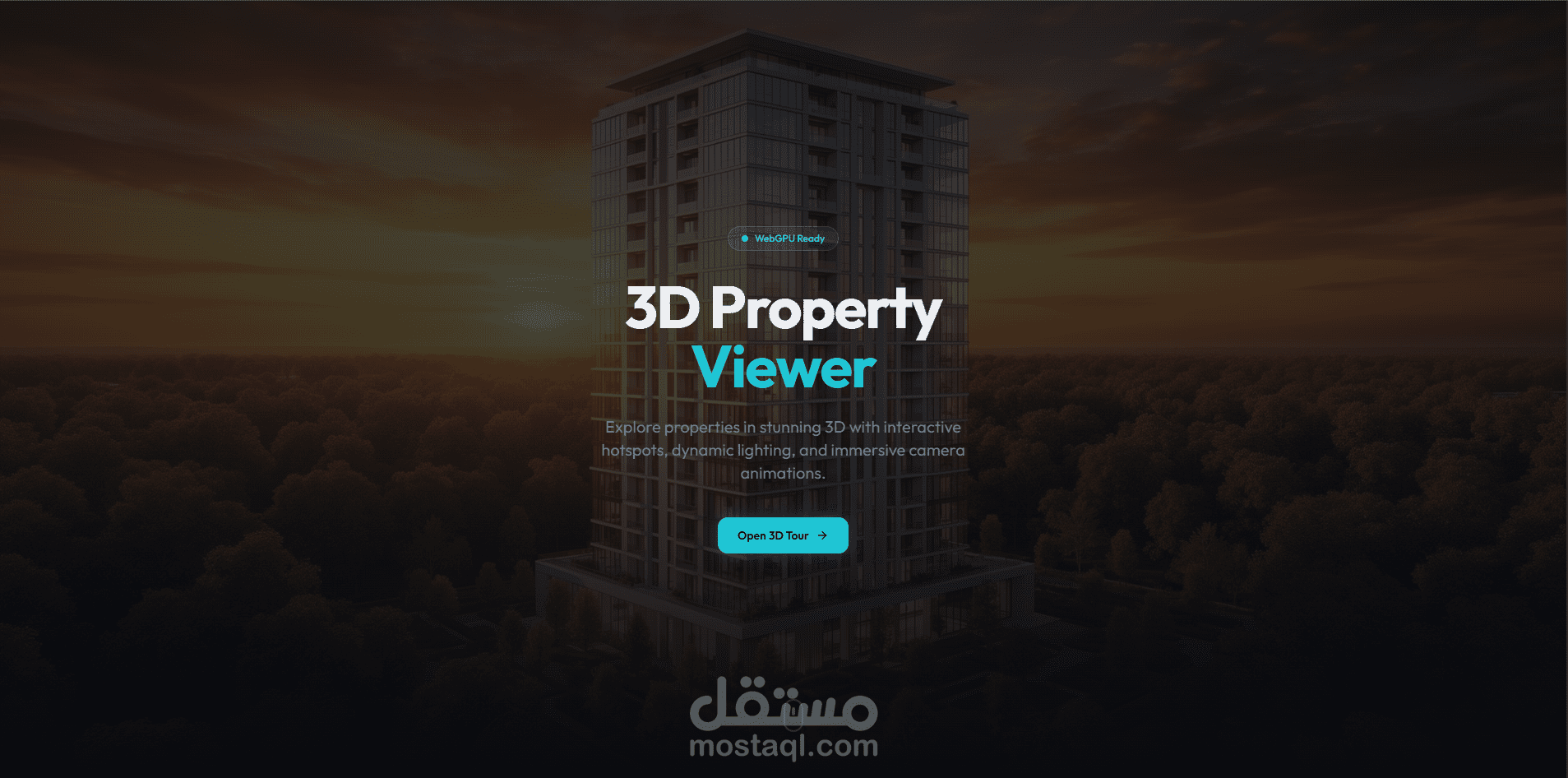 موقع تفاعلي ثلاثي الأبعاد لعرض مبنى/فيلا - 3D Property Viewer