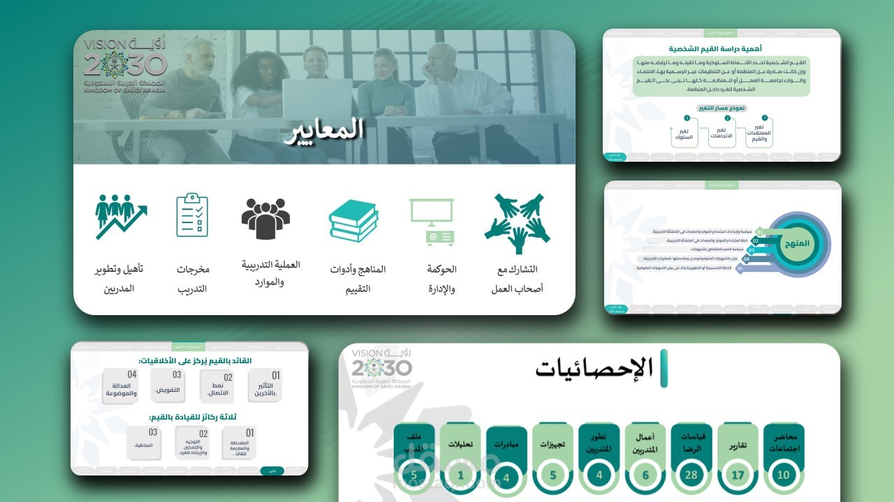 عرض تقديمي إحترافي (بهوية خاصة) - PowerPoint - بعنوان  " وكالة التدريب "