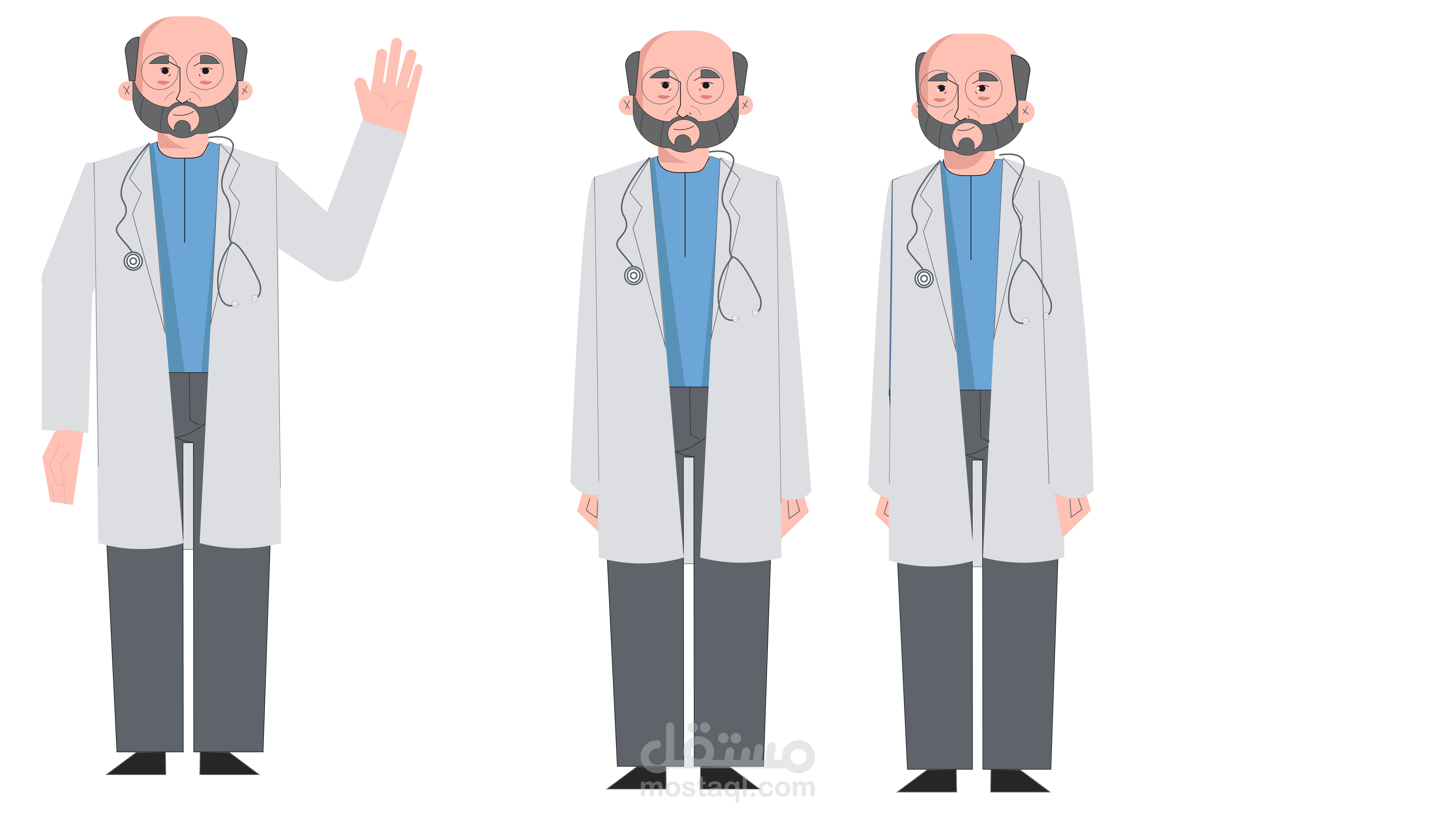 مجموعة شخصيات كرتونية جاهزة للموشن غرافيك – تصميم احترافي بتفاصيل كاملة وتعابير متعددة