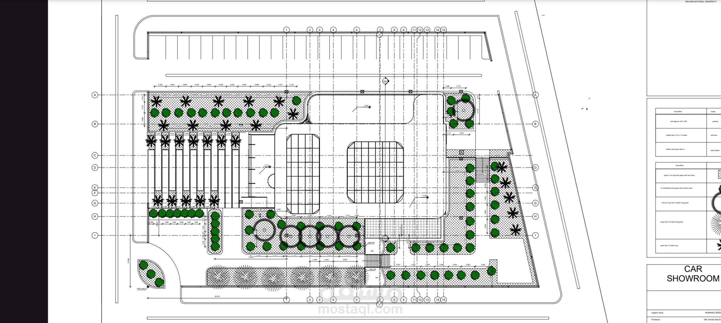 Working design for car showroom