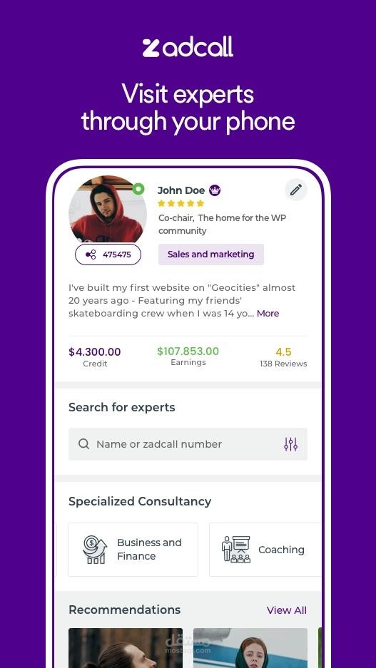 تطوير تطبيق zadcall