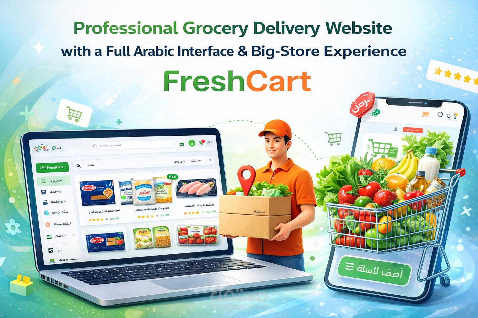 موقع سوبرماركت ديليفري احترافي (FreshCart).