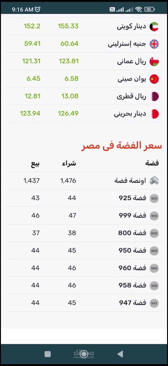 أسعار العملات