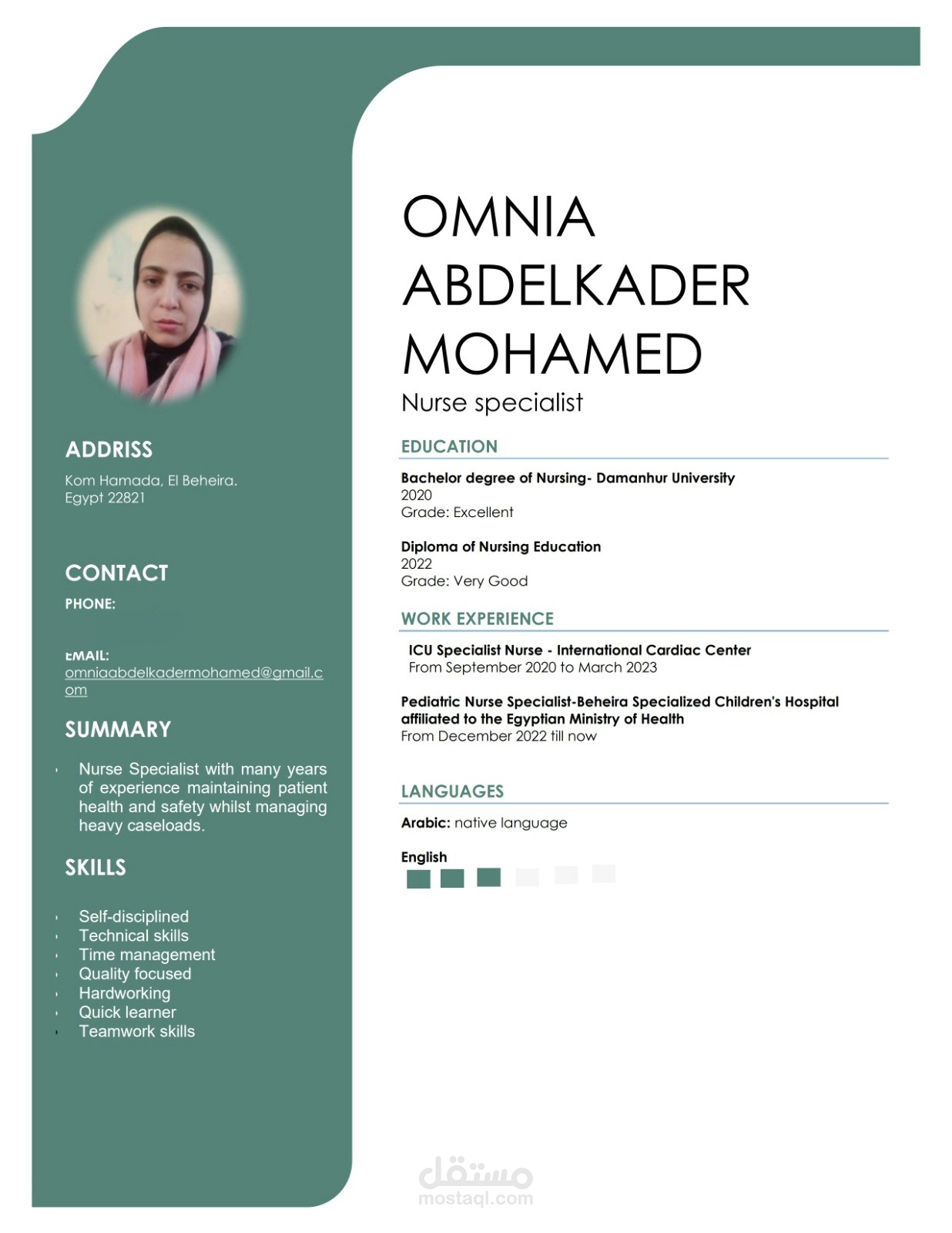 Nurse specialist resume