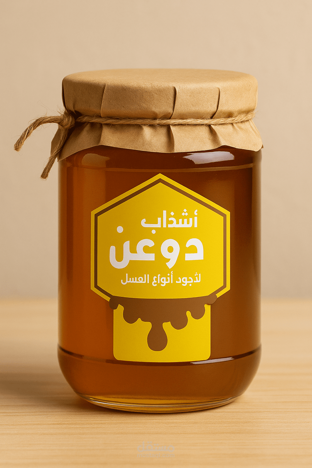 تصميم استيكرات وتغليفات عسل طبيعي لعلامة "أشذاب دوعن"