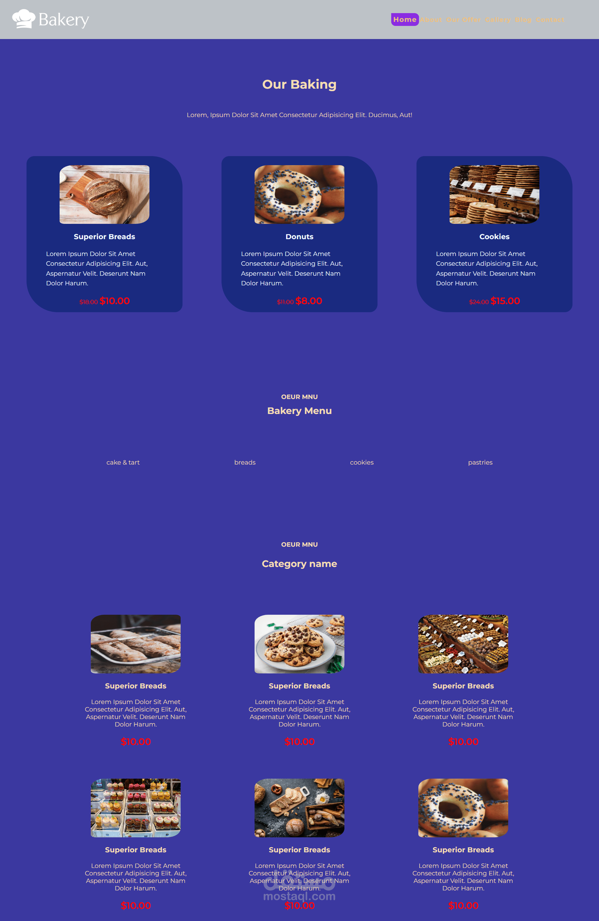 تصميم وتطوير موقع لمخبز (Bakery Website)