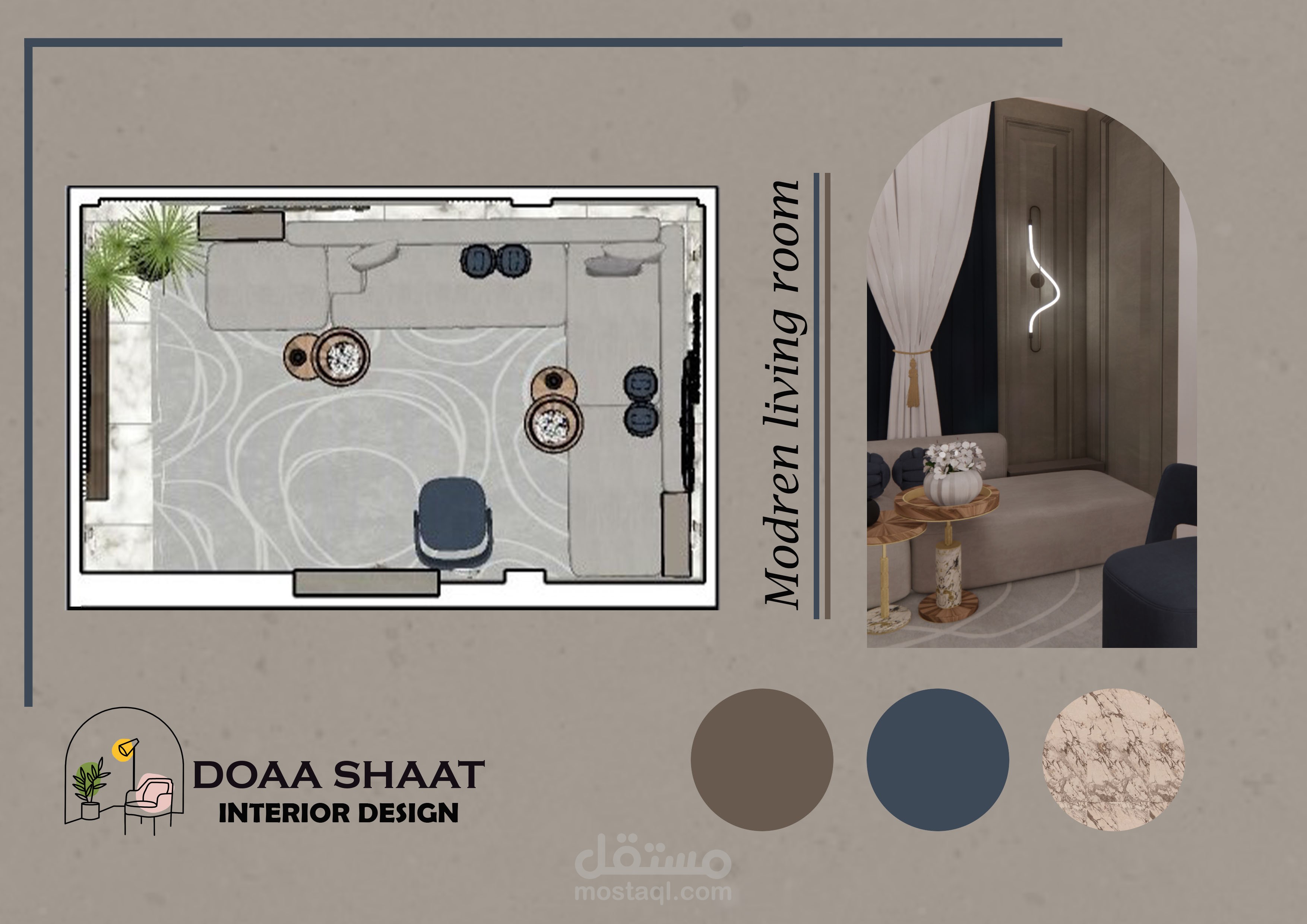 تصميم غرفة معيشة نيو كلاسيك  - new classic living room