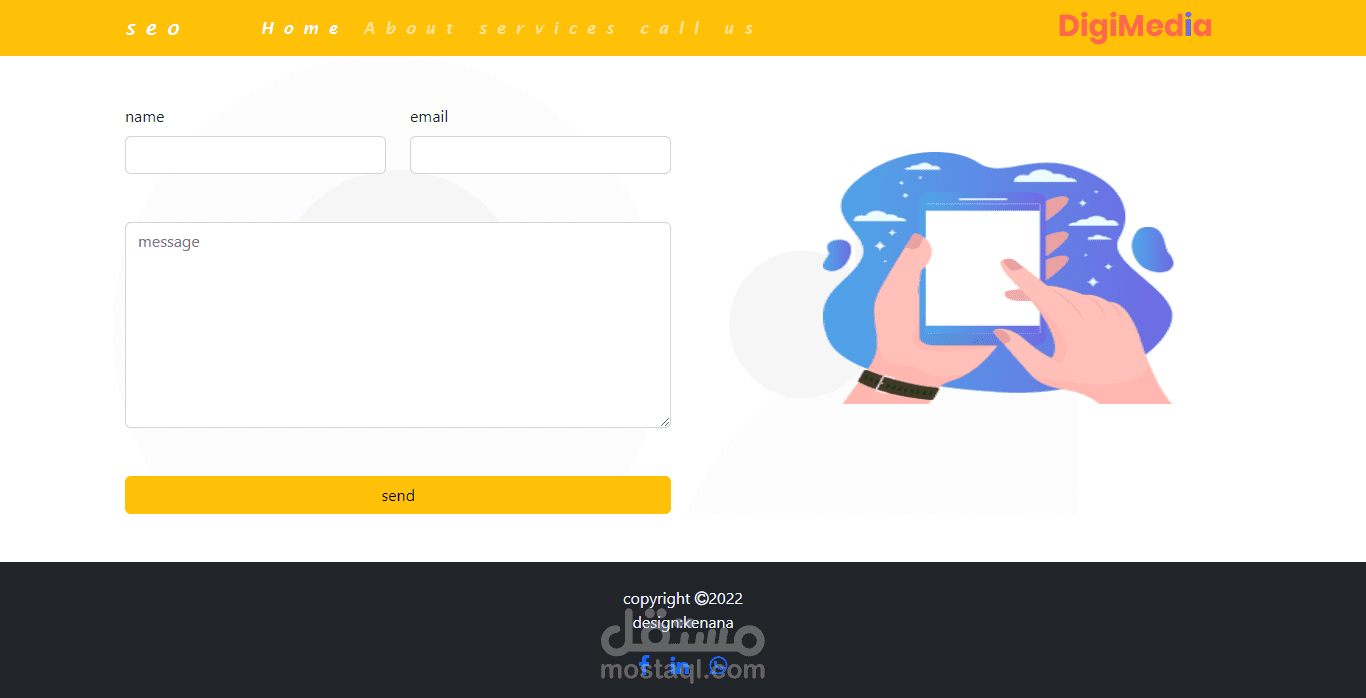 تصميم موقع ويب ب تغذية بصرية