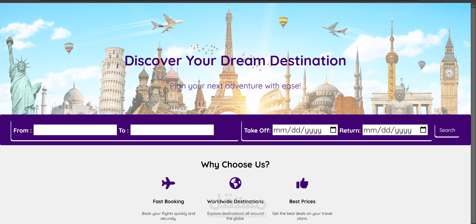 تصميم وتطوير موقع ويب باستخدام HTML, CSS, SASS و JavaScript