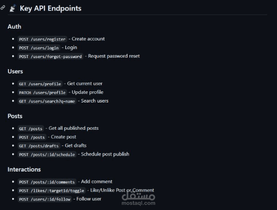 سيرفر Backend احترافي لمنصة تدوين