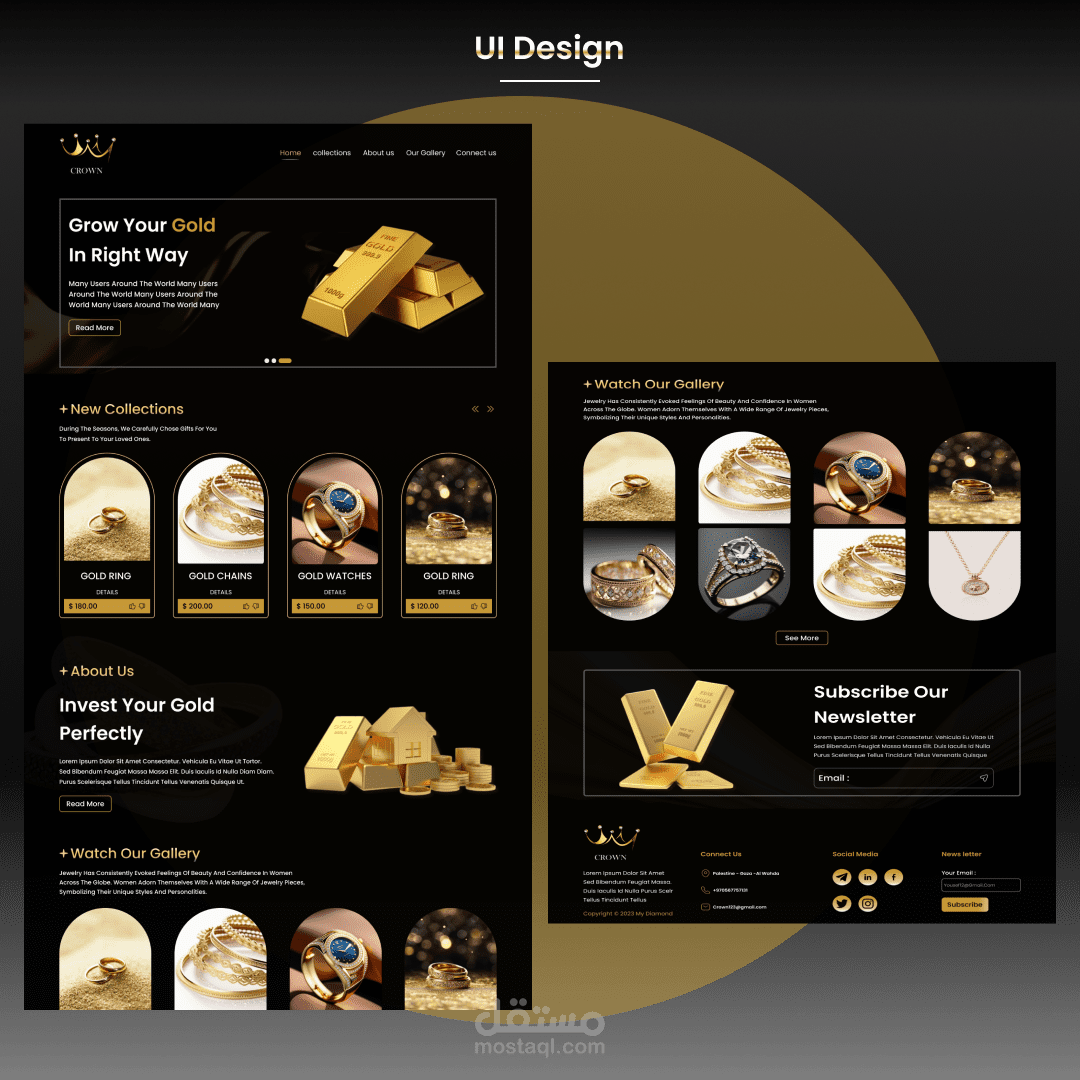 تصميم UX UI صفحة الهبوط متجر Crow