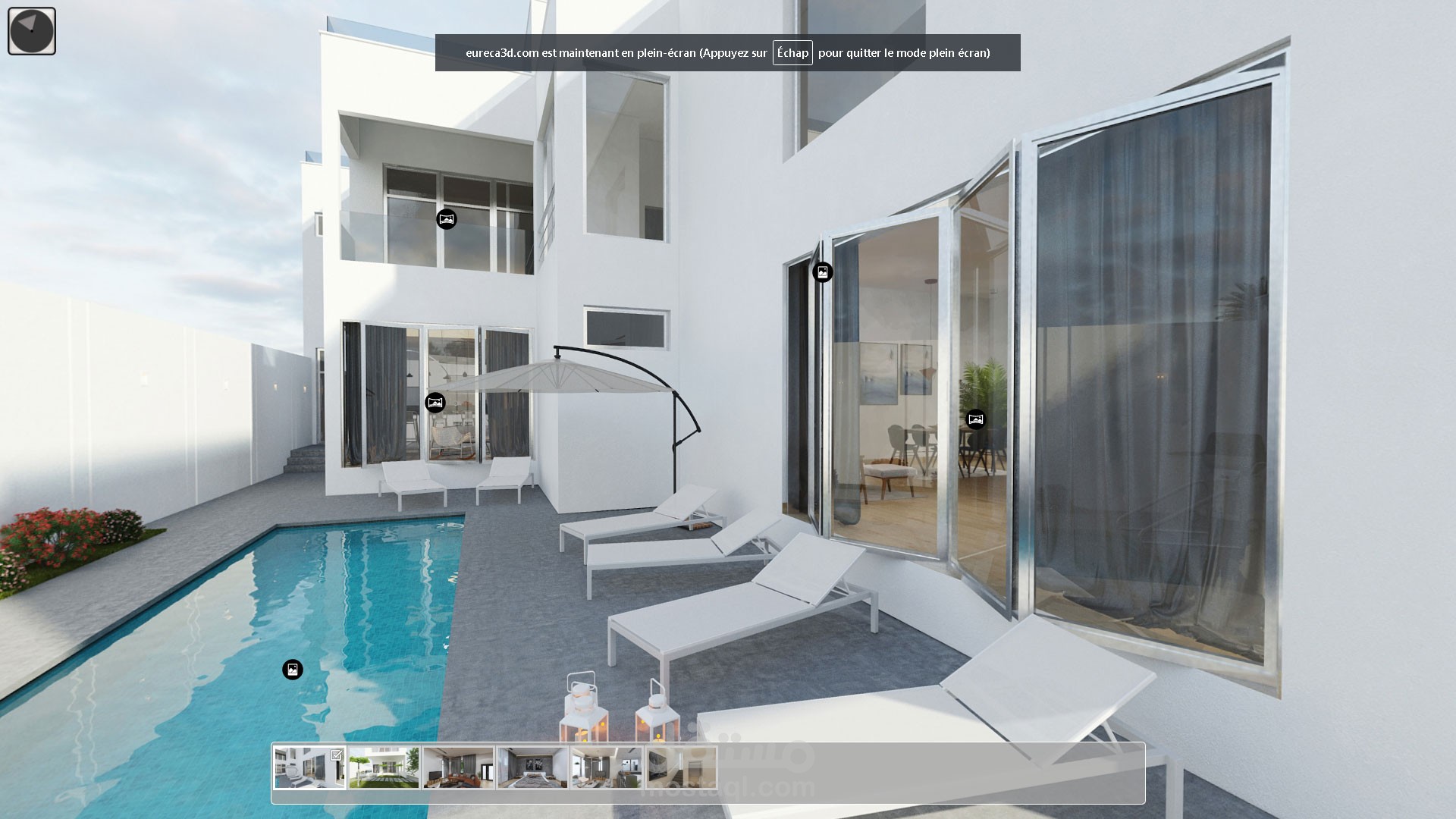 تصميم فيلا و اضهارها بواقعية و التفاعل مع التصميم المقترح