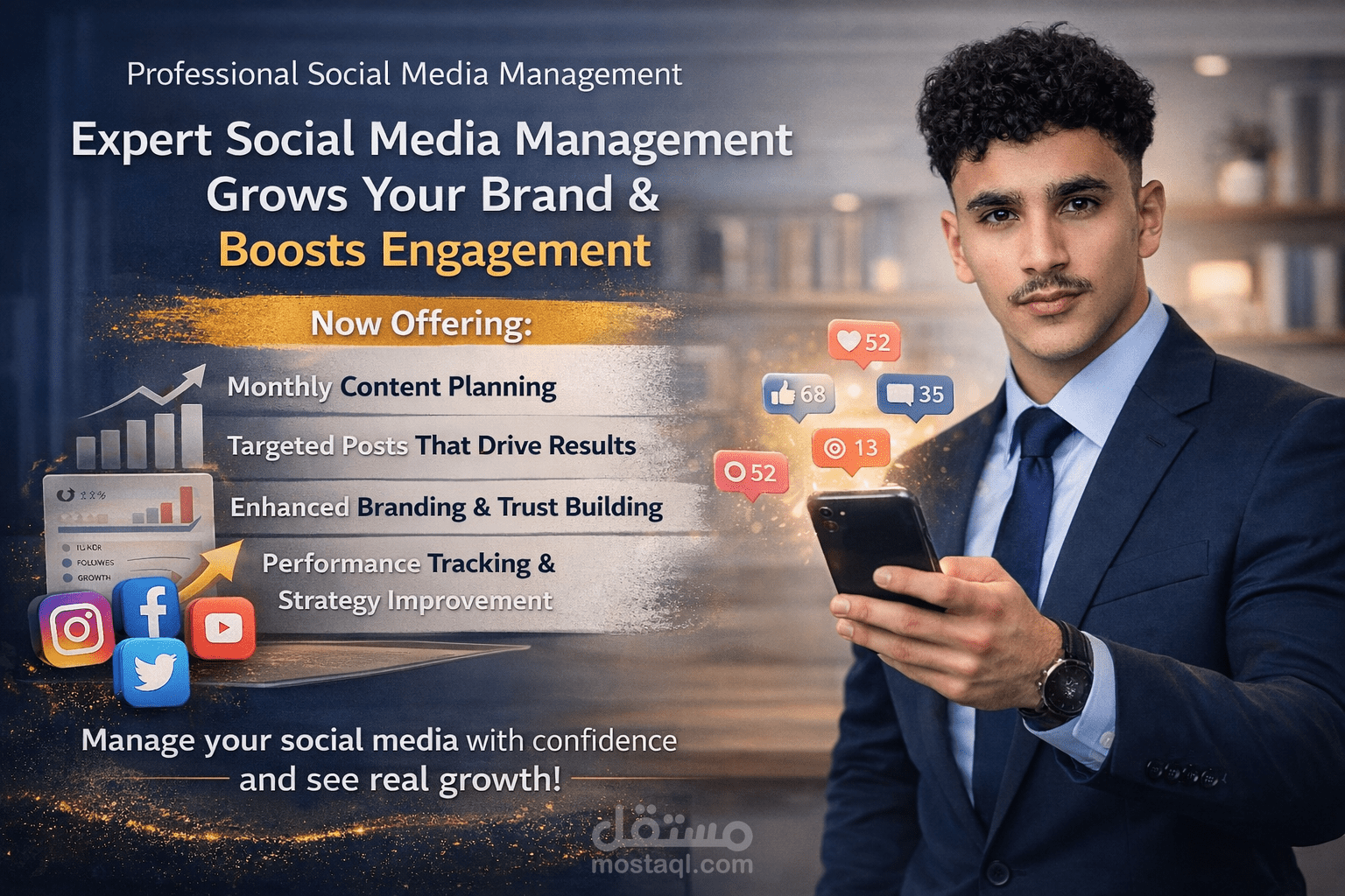 إدارة احترافية لوسائل التواصل الاجتماعي تنمّي علامتك وتزيد التفاعل