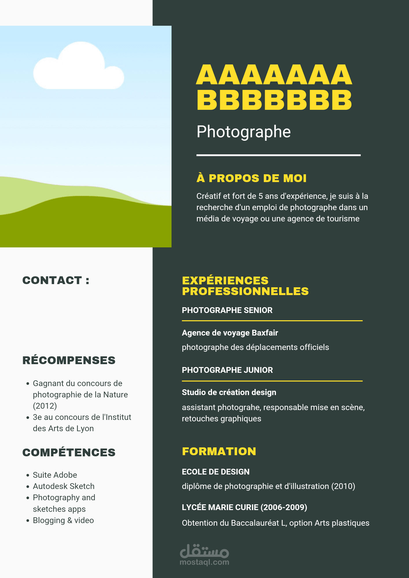 تصميم سيرة ذاتية