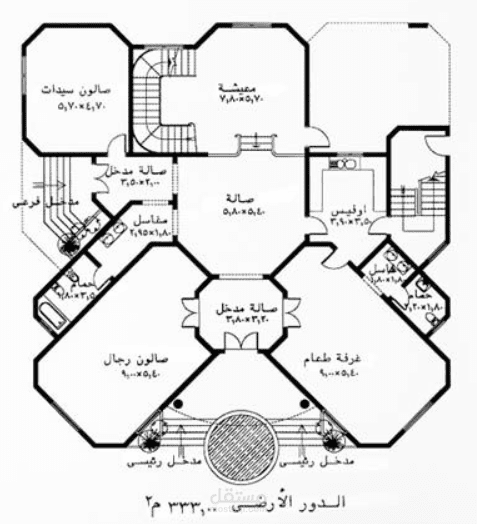 مخطط فيلا بمساحه 200 متر مربع بالسعودية  House Floor Design Family House Plans Model House Plan