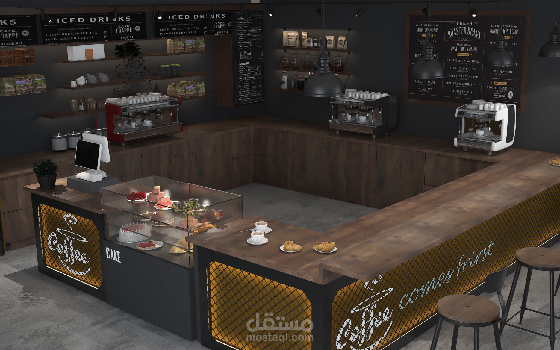 تصميم 3D لكافيه 001