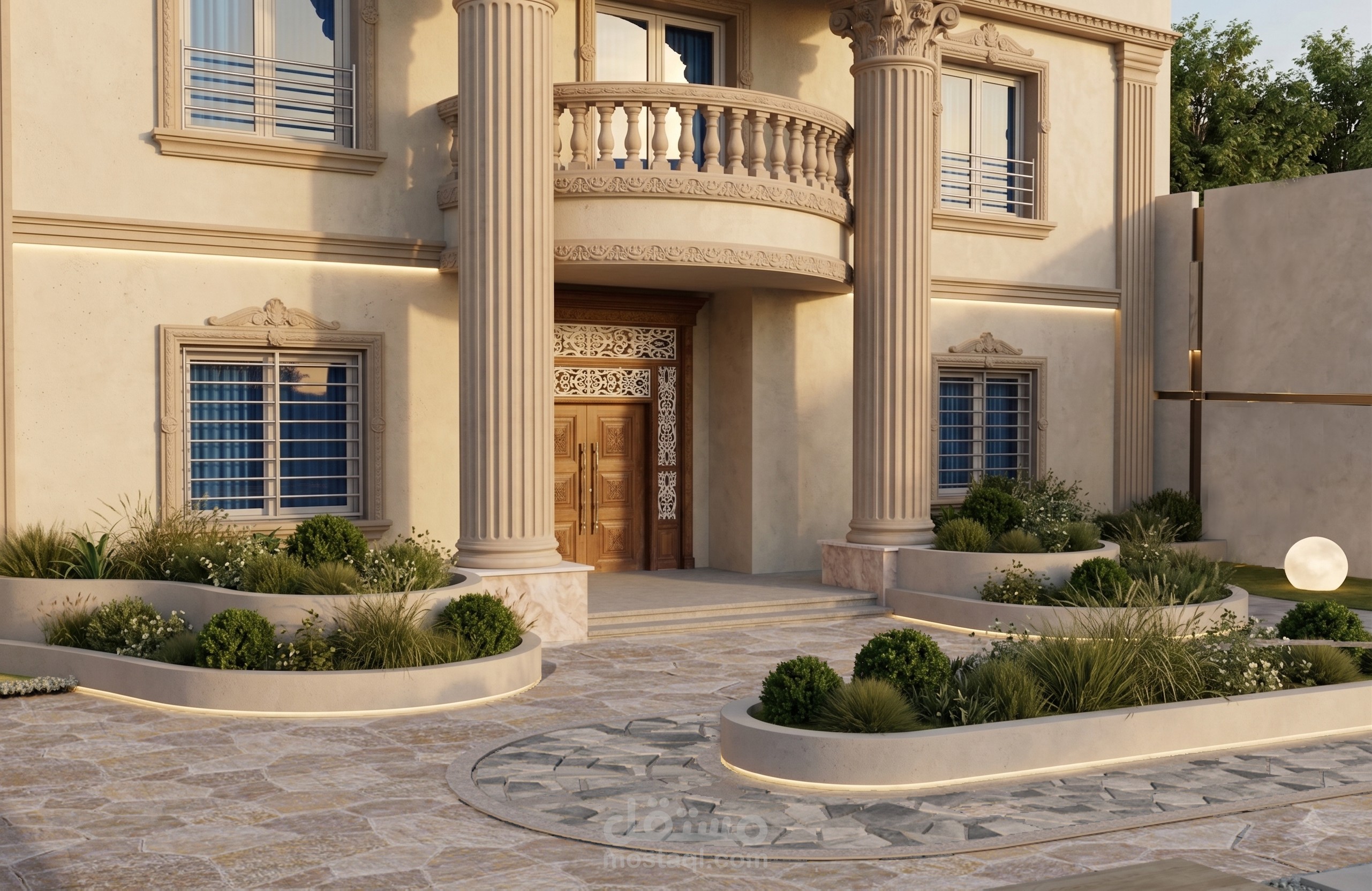 تصميم 3D لحديقة فيلا