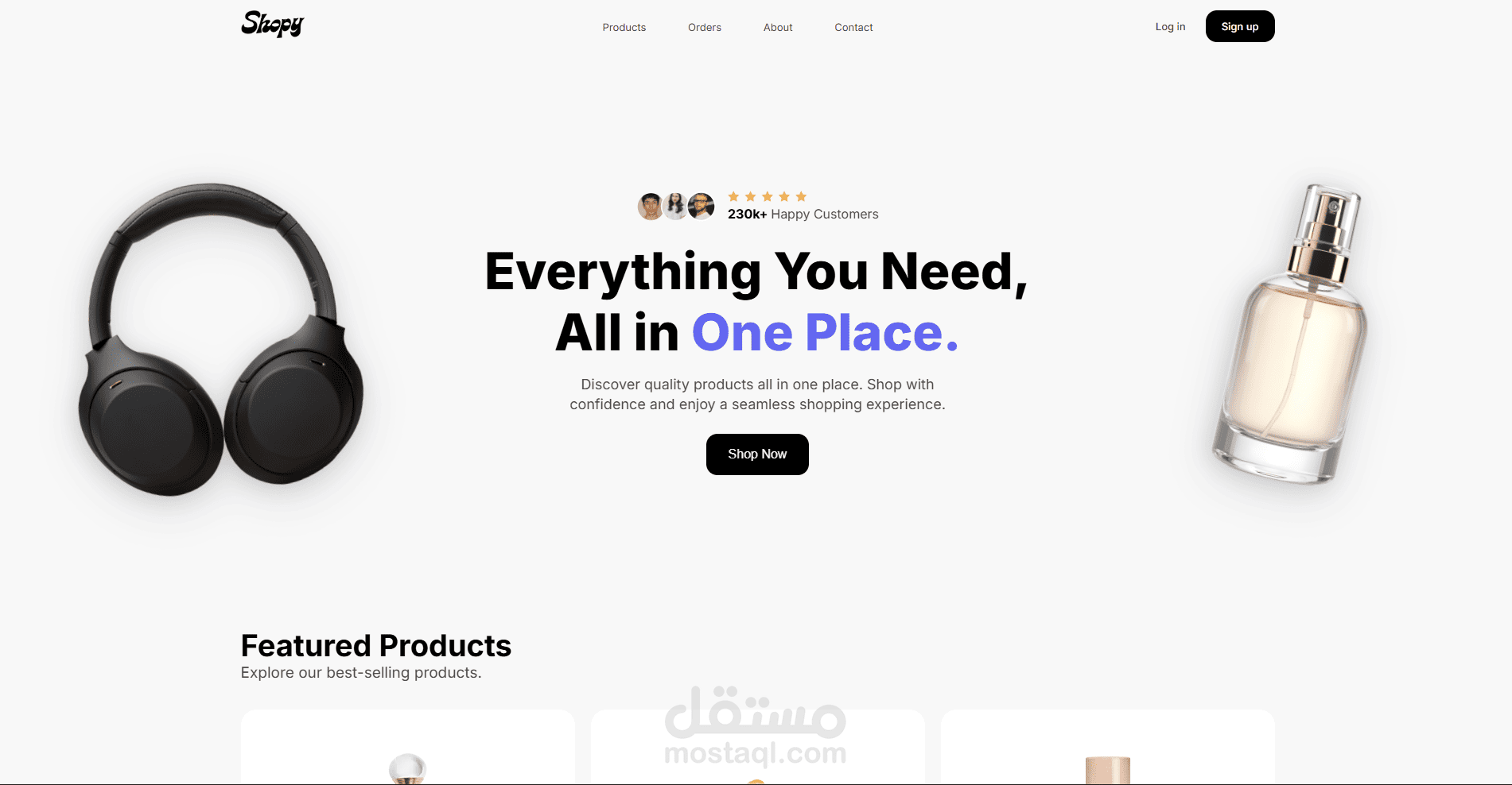 Shopy – متجر إلكتروني متكامل باستخدام JavaScript