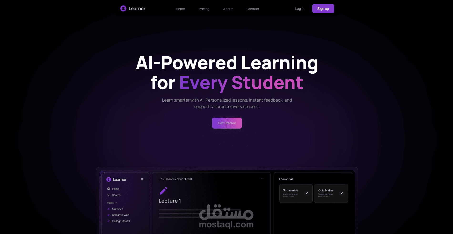 منصة تعليمية ذكية مدعومة بالذكاء الاصطناعي وReact & TypeScript & Next.js (SaaS)