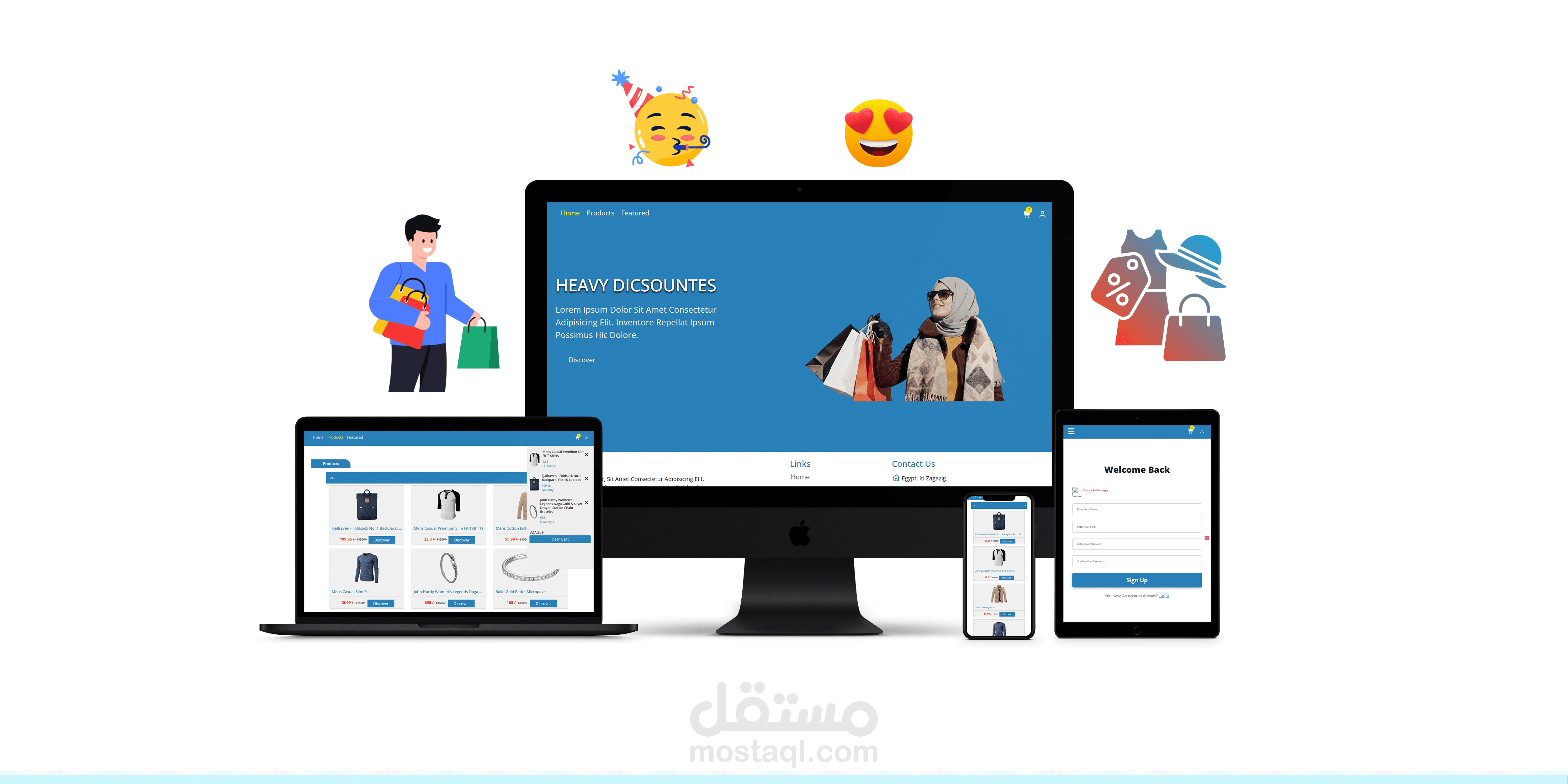 تطوير متجر إلكتروني بسيط مع نظام سلة مشتريات ديناميكي باستخدام React