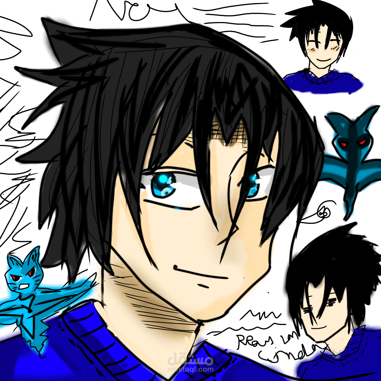 رسم رقمي لشخصية انمي