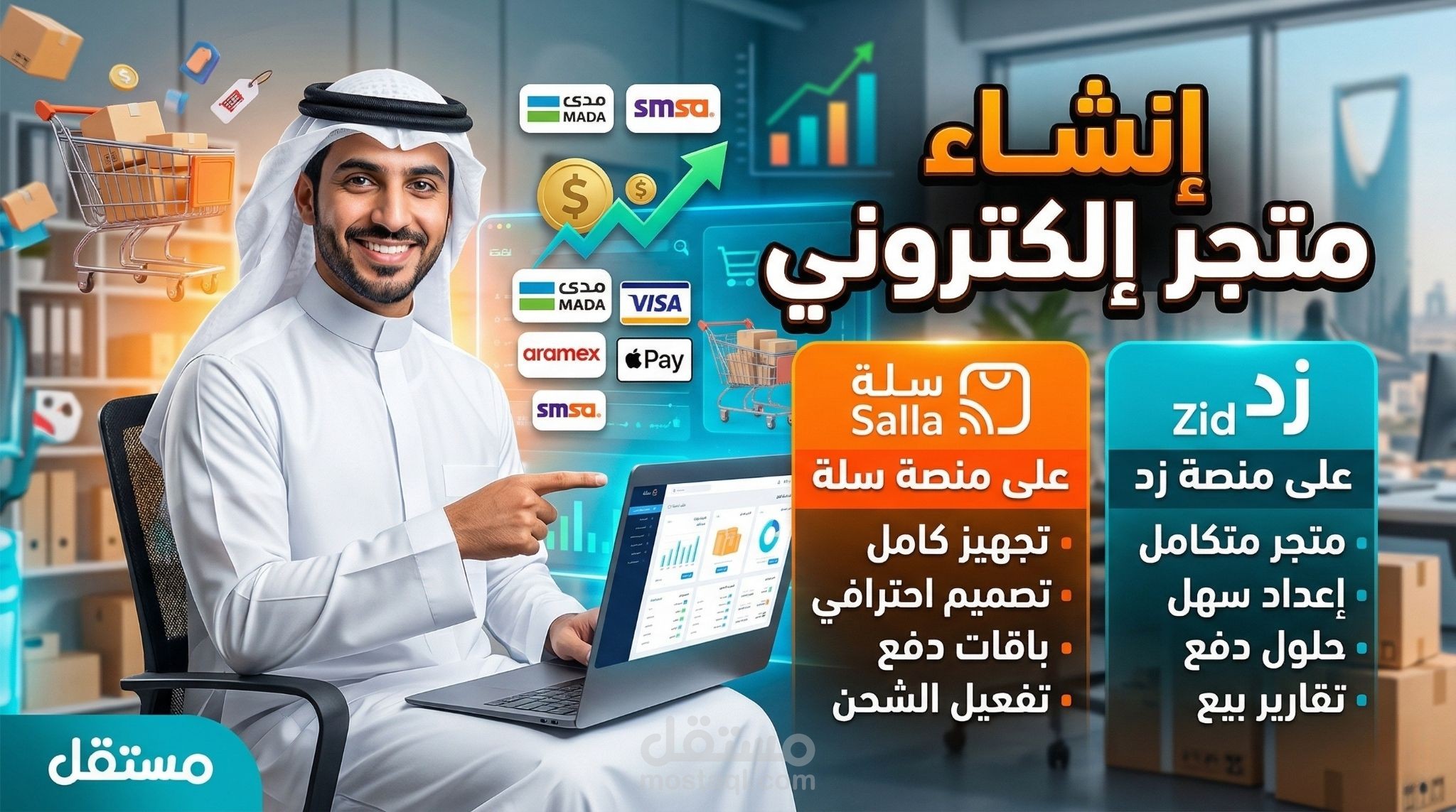 انشاء متجر الكتروني على منصة سلة وزد بشكل احترافي ووقت قياسي وارخص سعر