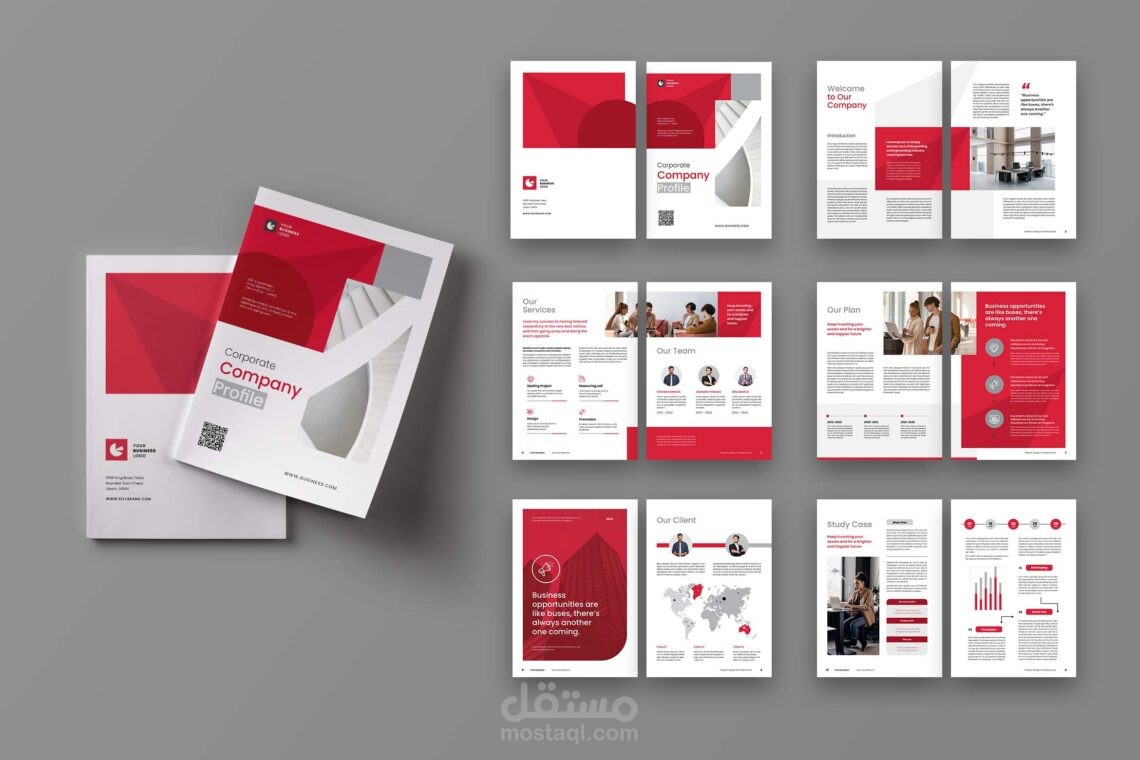 إعداد مضمون و تصميم شرائح الملف التعريفي التقديمي الجذاب للشركات COMPANY PROFILE