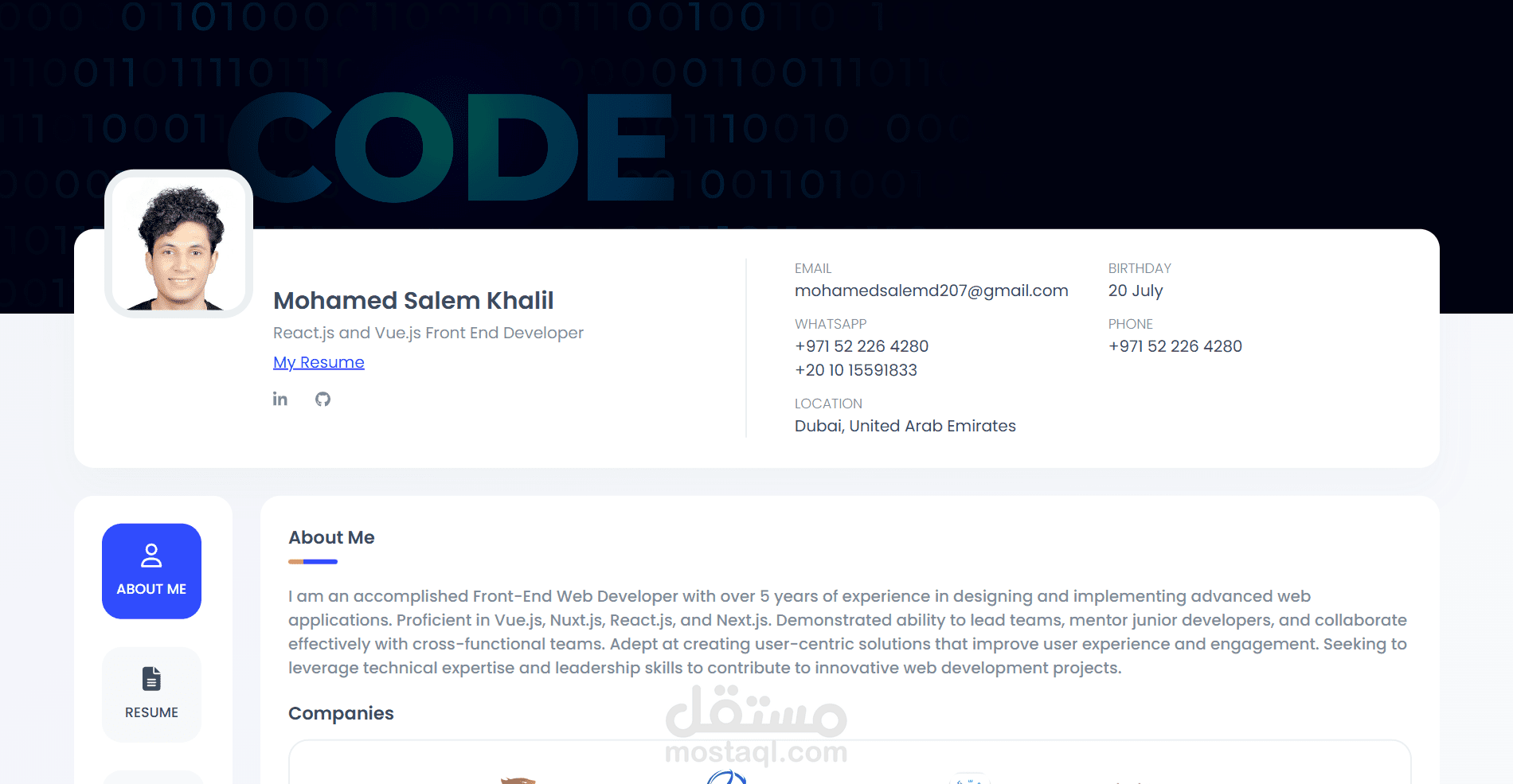 Mohamed Salem’s Portfolio