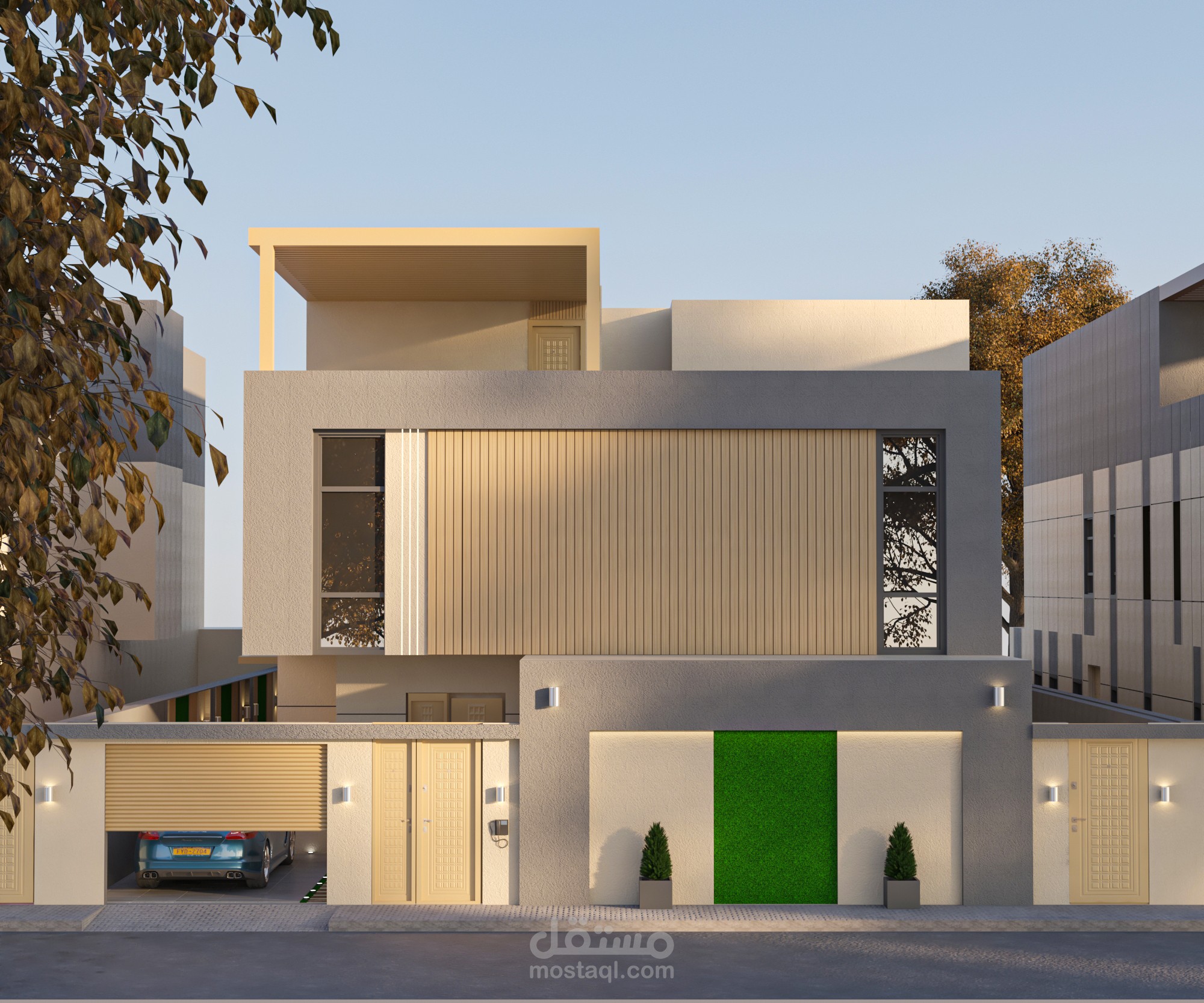تصميم خارجي لفيلا في المملكة العربية السعودية