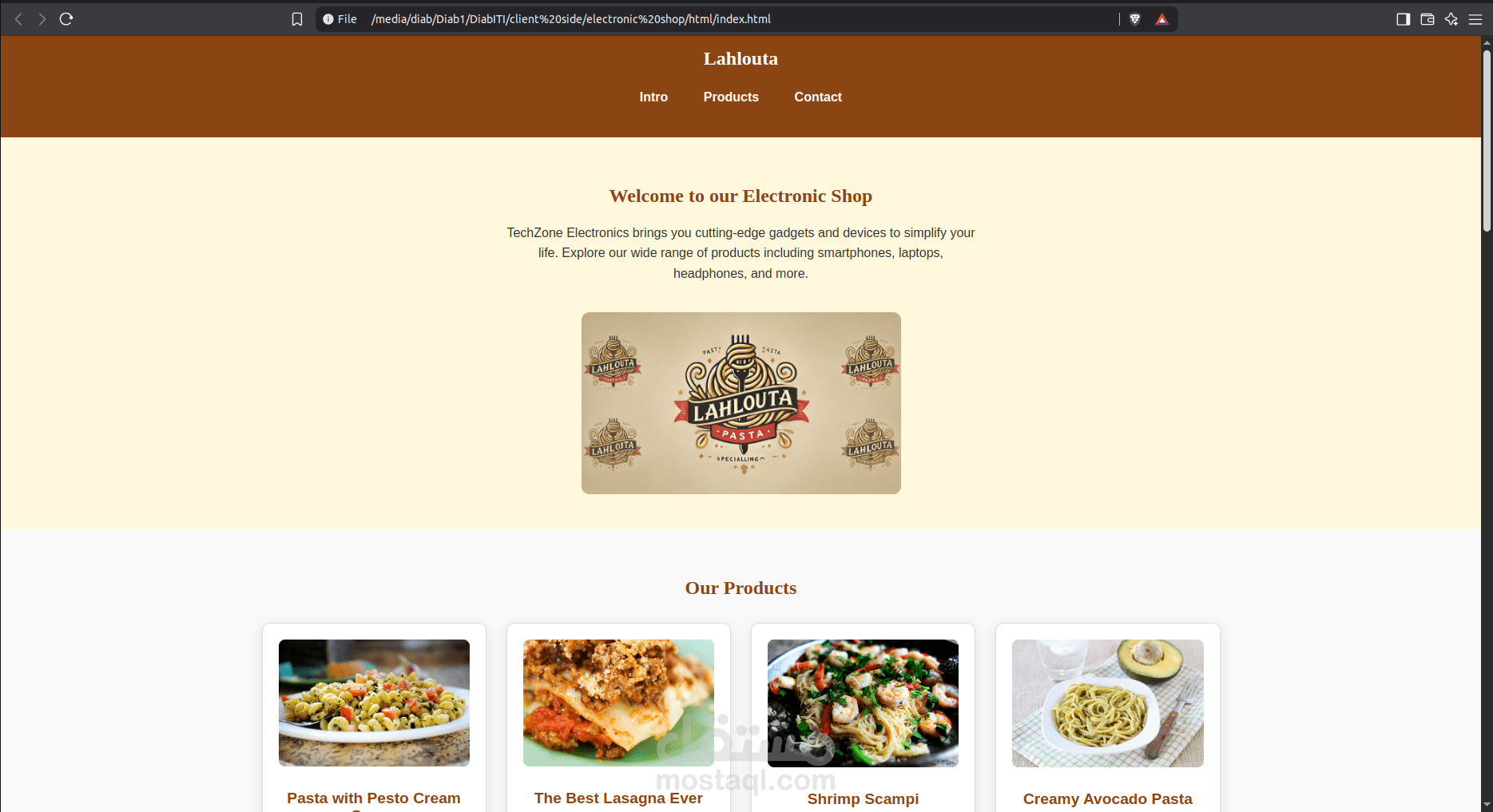 موقع خاص بمطعم