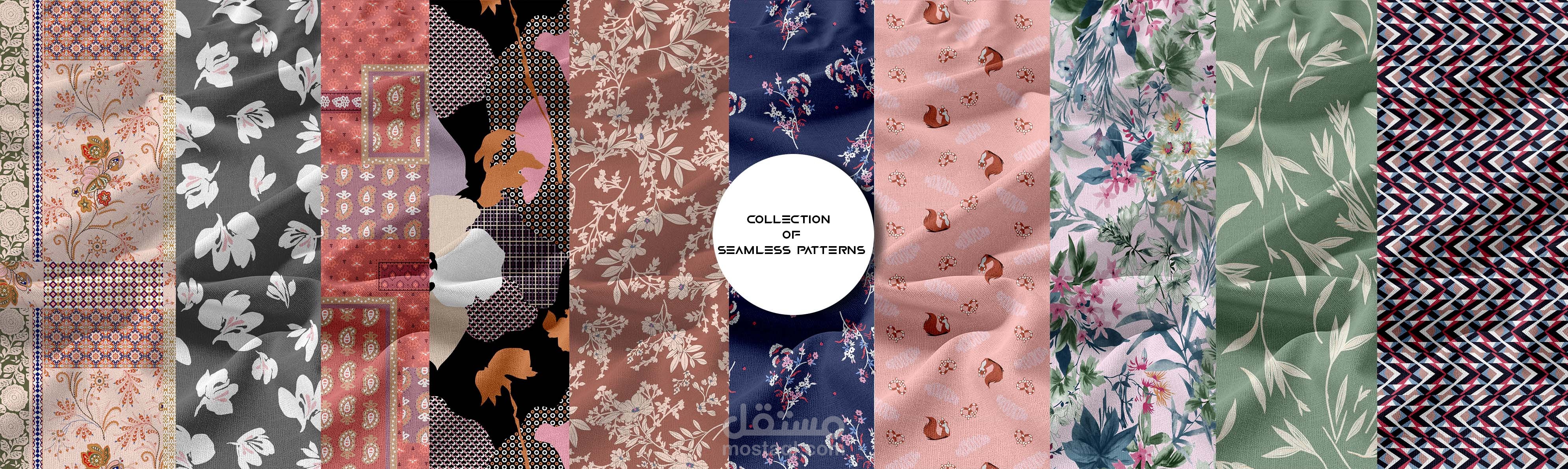 رسم وتصميم (surface design &seamless Pattern) مبتكرة للطباعة علي قماش أو ورق أو مفروشات أو أى منتج أخر.