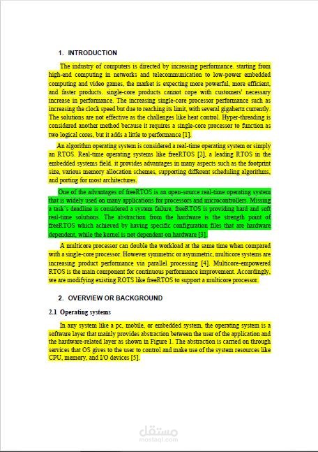 تعديل لغوى على موضوع بحثى [تم إنجازه على منصه مستقل]