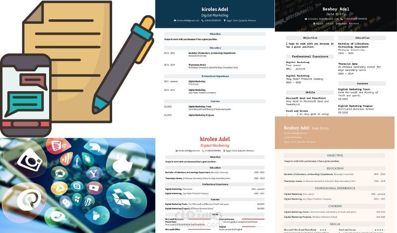 تصميم سيرة ذاتية بشكل احترافى