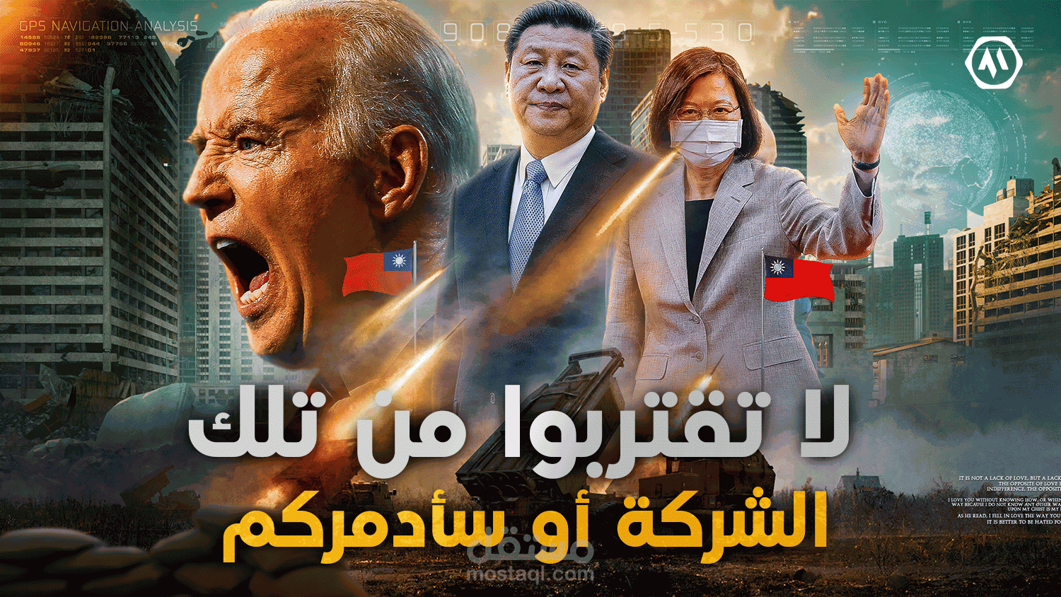 تصميم الصورة المصغرة وستوريات لحلقة عن الصراع التجاري بين أمريكا والصين