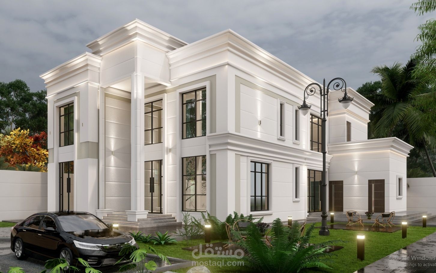 تصميم فيلا فاخرة بمساحة 1052 متر مربع