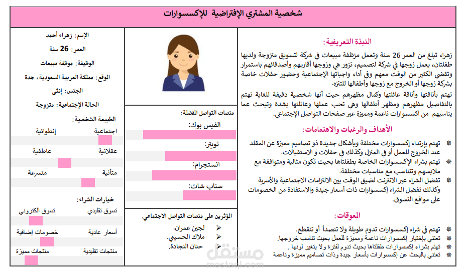 إنشاء شخصية المشتري الإفتراضية