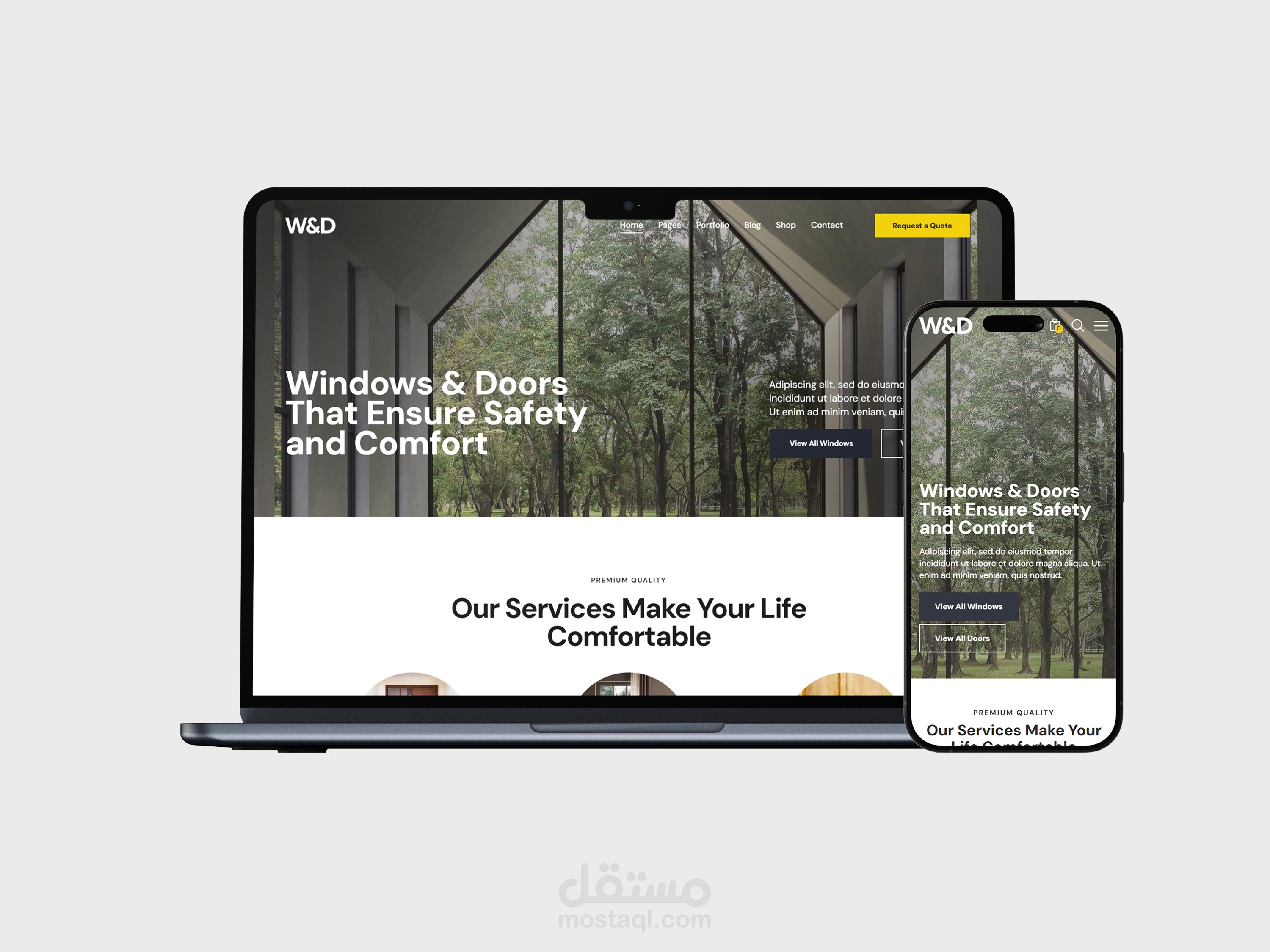 design موقع لشركة W&D لصناعة الأبواب