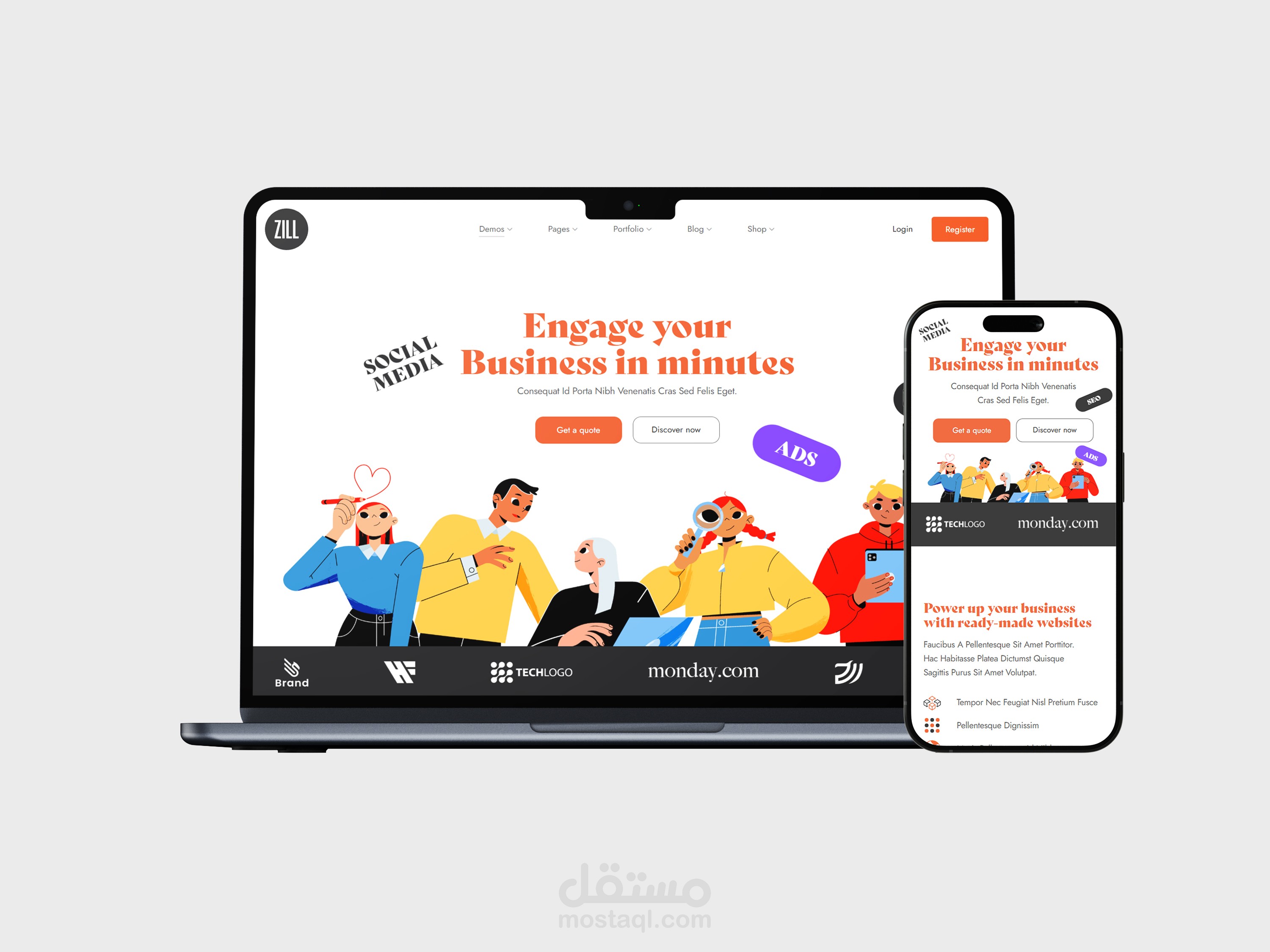 Social Media Agency Website Design
