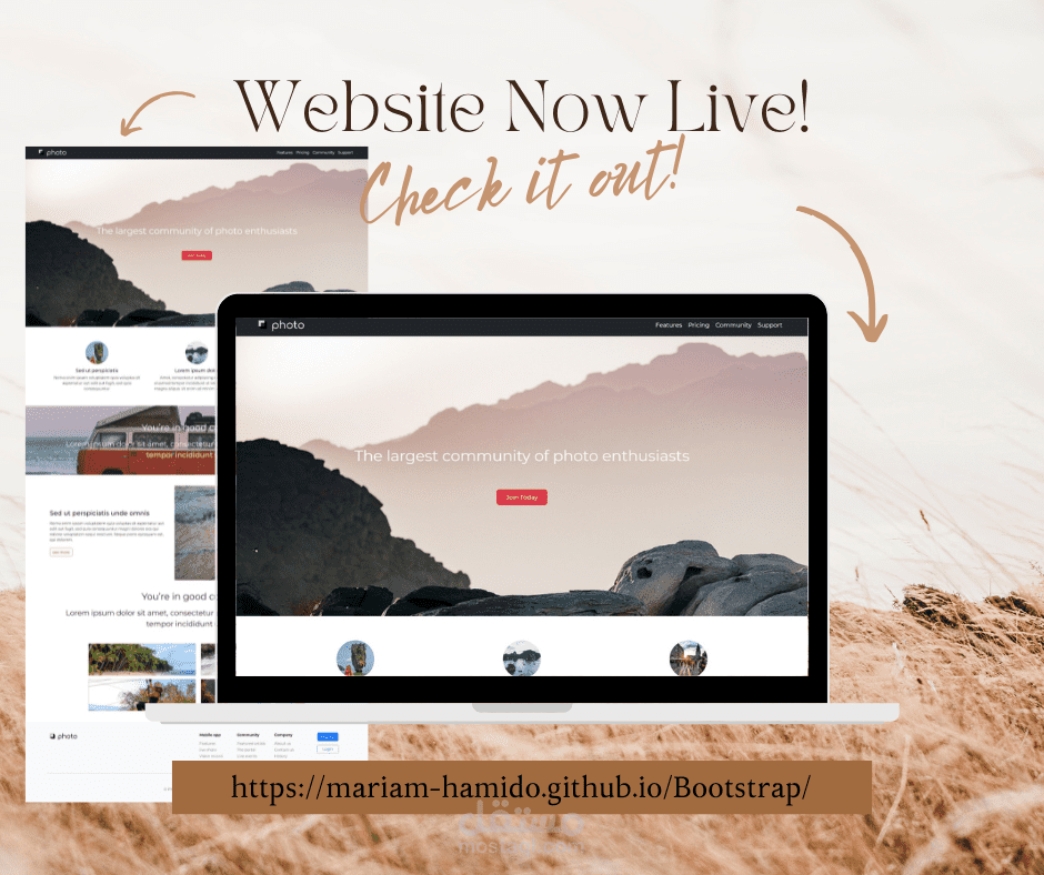 صفحة هبوط متجاوبة على جميع الشاشات بتصميم عصري بإستخدام بوتسراب (Bootstrap)