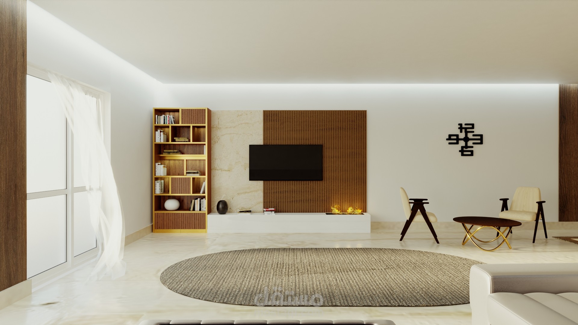 تصميم داخلى لشقة سكنية على الطراز الحديث