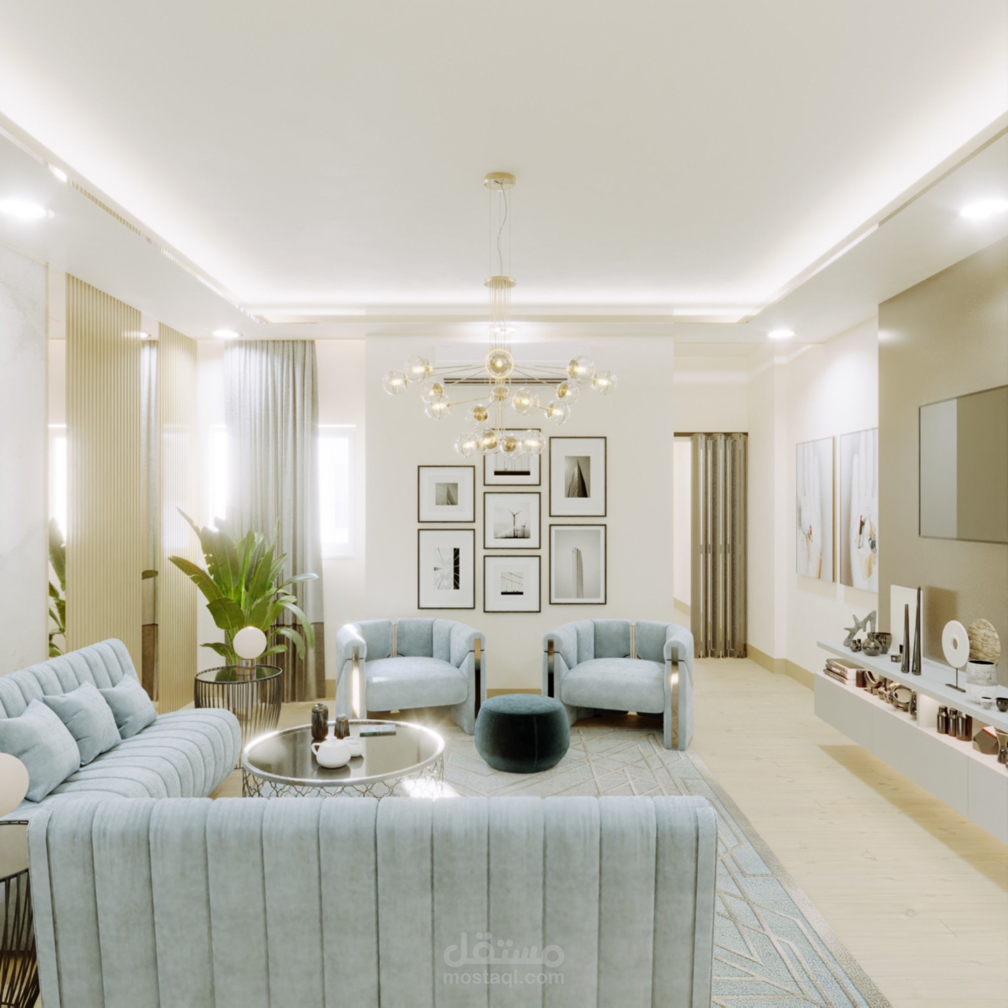 تصميم داخلى لشقة سكنة