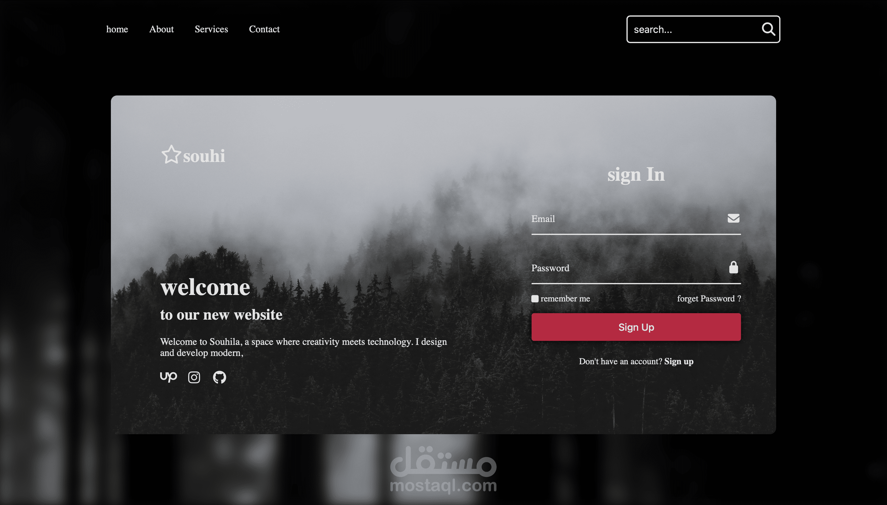 إنشاء موقع لتسجيل دخول بواسطة html.css.js