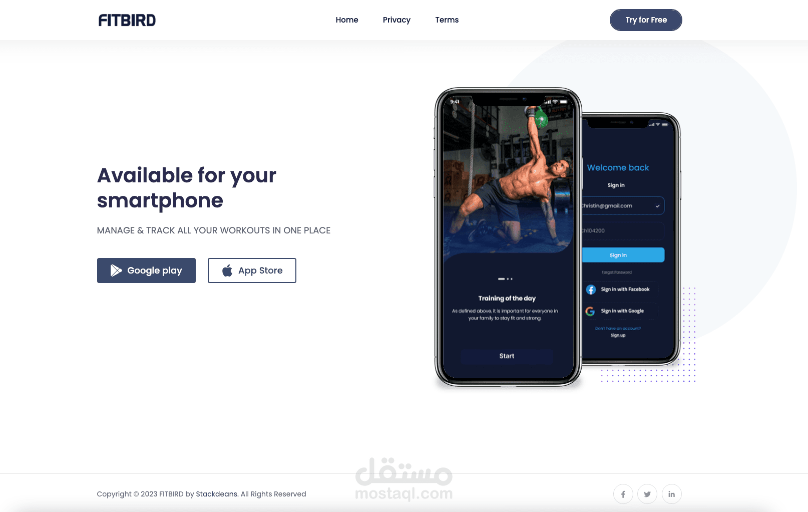 Fitbird App (Backend and Frontend)