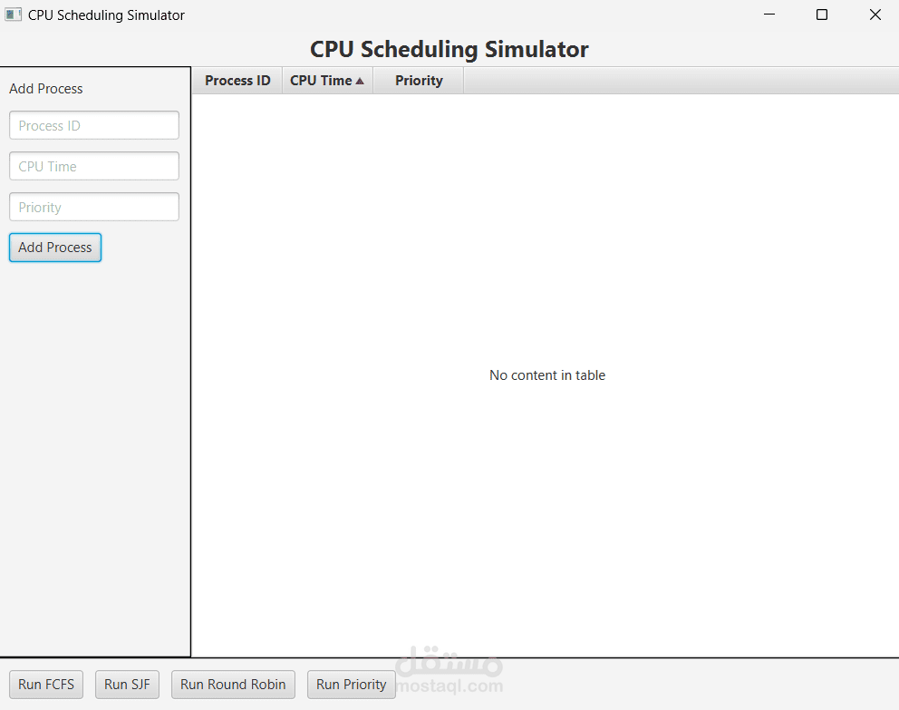 CPU Scheduling project